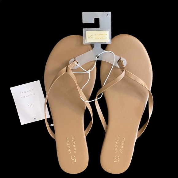 LC Lauren Conrad | Shoes | Lauren Conrad Nude Flip Flop Sandals Nwt Size 8  | Poshmark